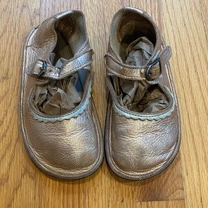 Metallic Rose Gold  Kids Softstar Barefoot Mary Jane Shoes Sz 12